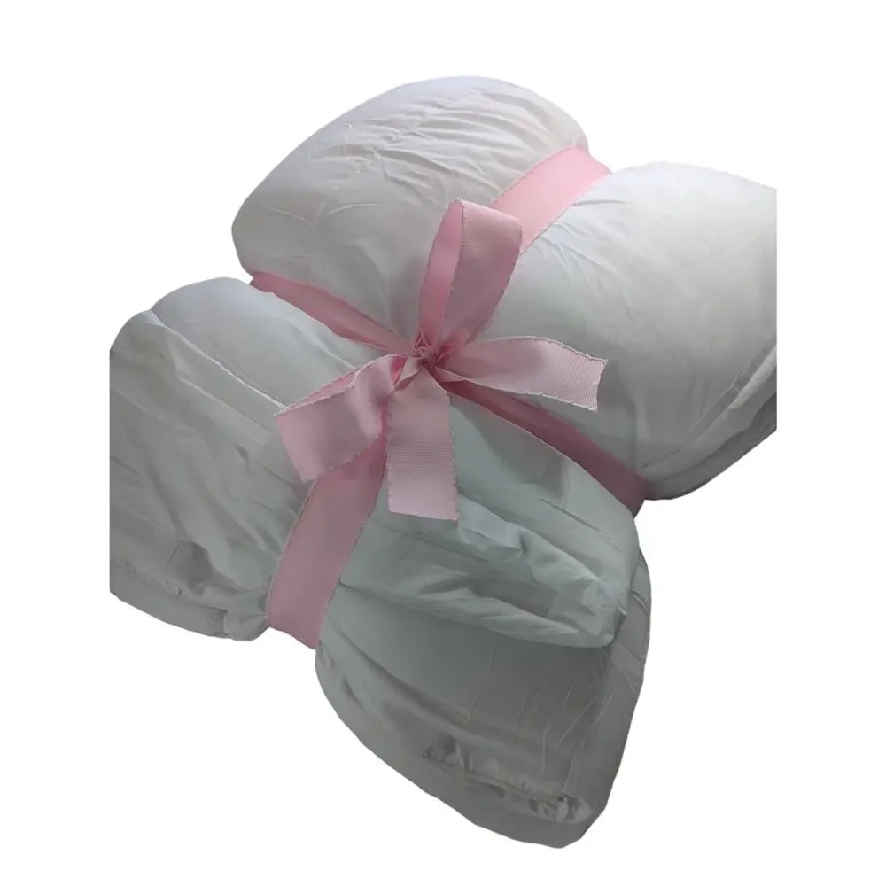 UTOPIA! PURE WHITE, BOXED EDGE, QUILTED DOWN ALTERNATIVE COMFORTER! SZ FULL